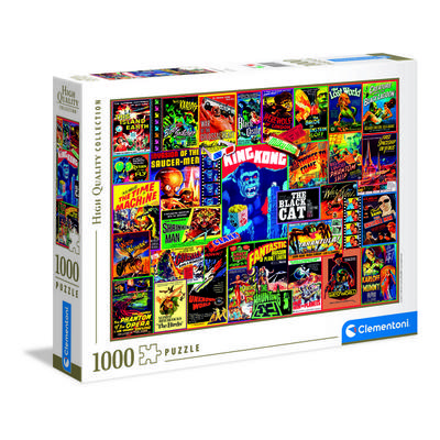 Clementoni Classic Thriller Movie Poster Jigsaw Puzzle C39602, Mixed Colors, 1000 Pieces Jigsaw Puzzle, Childrens Games, Educational Toys