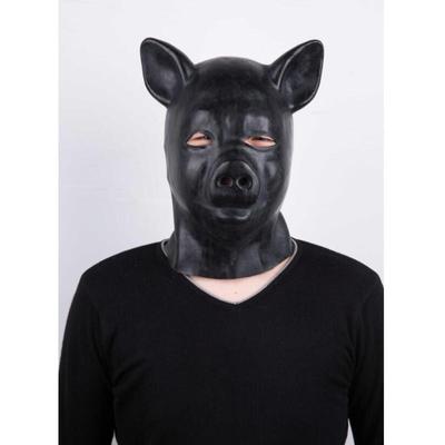 Masquerade Latex Fetish Mask With Back Zipper, Party Role Play Accessories Costume