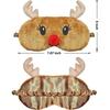 Christmas Reindeer Sleeping Mask Eye Mask Cute Animal Rudolph Sleep Mask Soft Plush Blindfold Funny Eye Cover Eyeshade for Kids Adults Girls Boys Wome