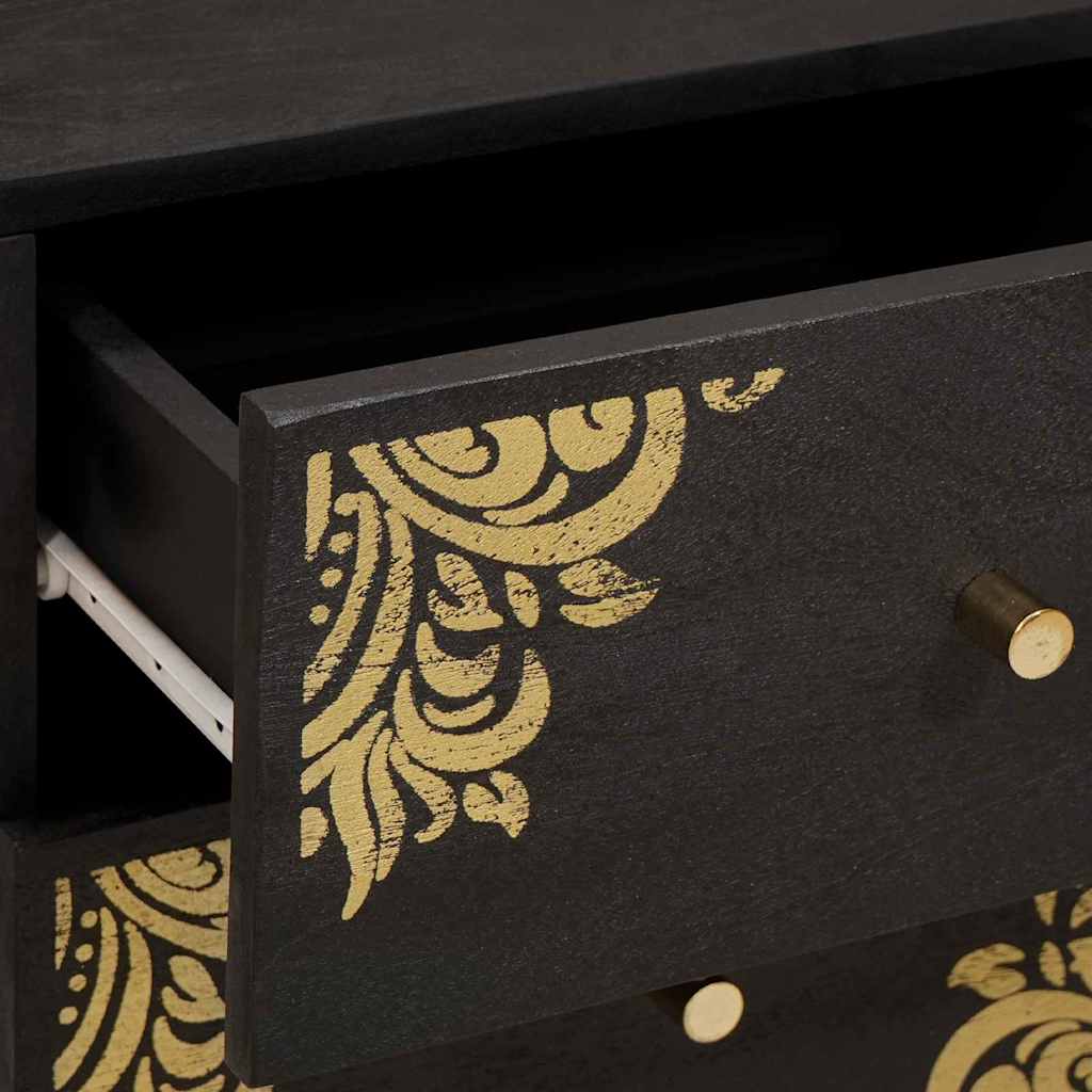 Nightstand Black 40 x 33 x 46 cm Solid Mango Wood