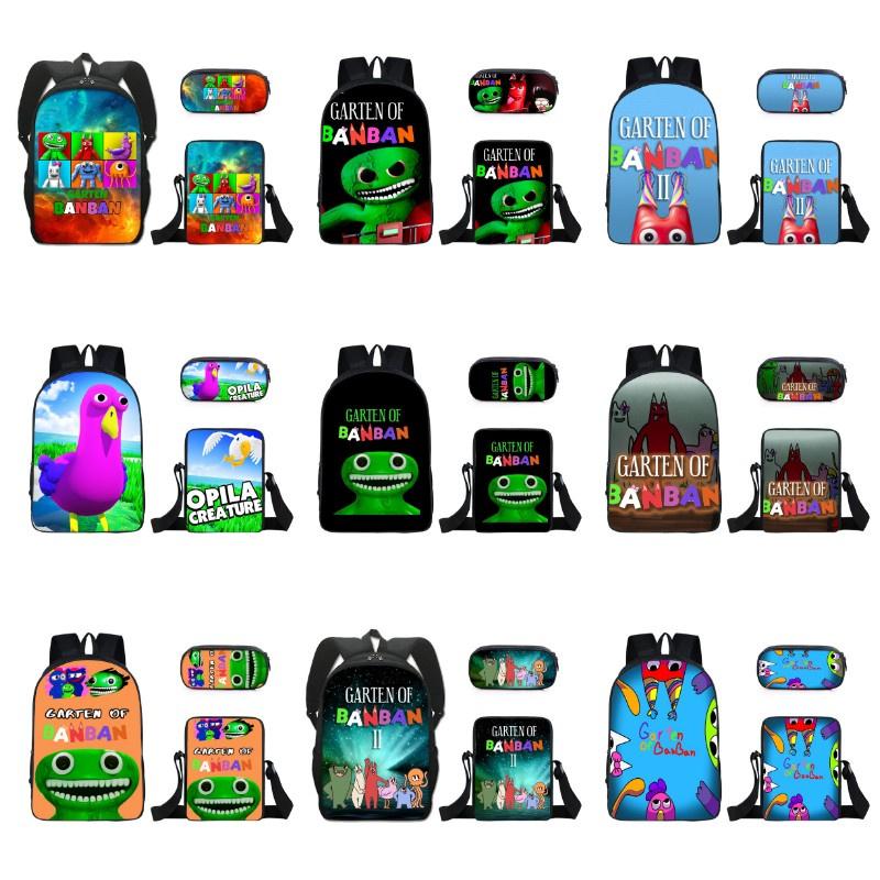 3pcs/set Garten Of Banban Backpack Shoulder Bag Pencil Pouch Student School Gift