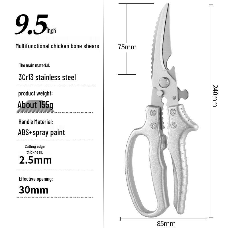 Multifunctional Stainless Steel Kitchen Scissors for Chicken, Fish, and Barbecue