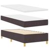 Boxspring Bed with Headboard Dark Brown 200 x 90 cm Fabric