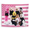 1 pièce Tapisserie Kpop Stray Drapeau Étoile Rose Design Idol Accrochage Mural Durable pour Chambre KDrama Dortoir Toile de Fond de Fête