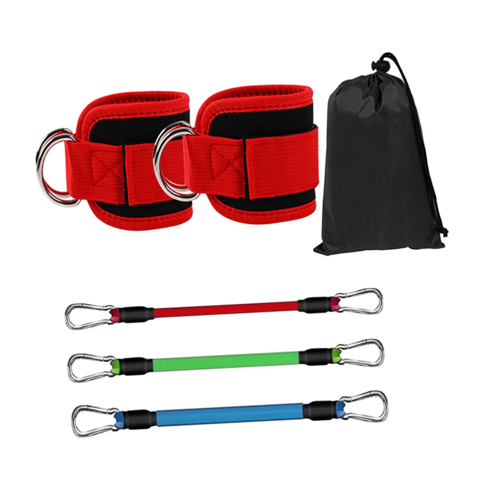 

3x Ankle Resistance Bands Set Leg Resistance Bands Home Gym with Cuffs Ankle Bands for Kickbacks Hip Glute Training Working Out червоний