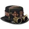 Steampunk Zylinderhut Nietengürtel Hut Goth Brille Vintage Schwerindustrie Hut Kopfbedeckung
