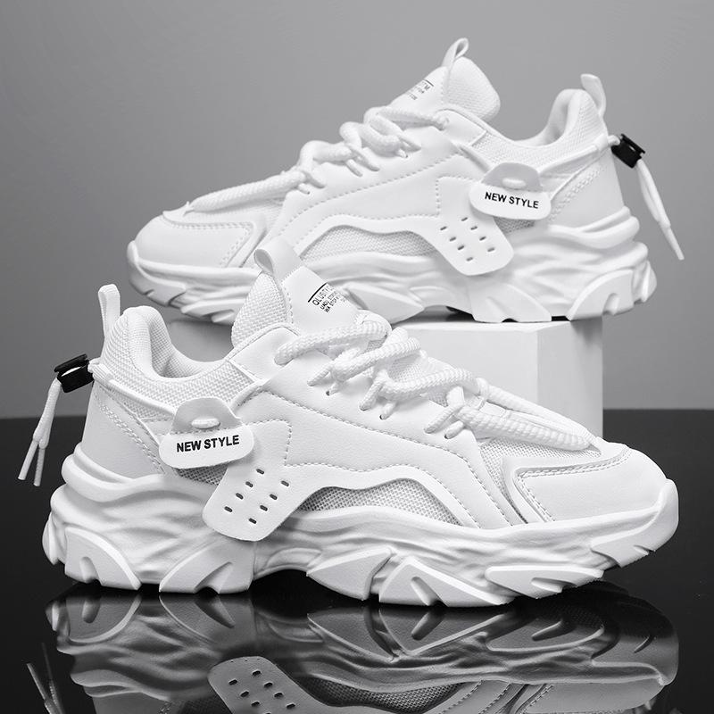 Férfi Divatos Légáteresztő Hálós Sportcipők: Sokoldalú Vastag Talpú Alkalmi Apa Cipők