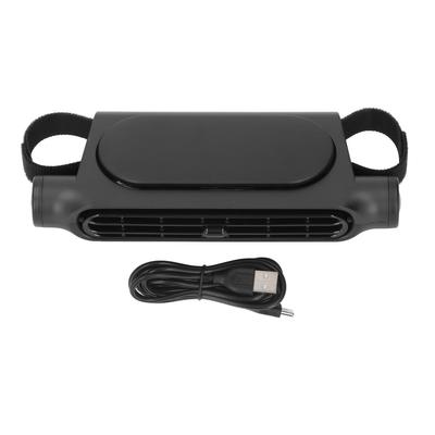 Car Seat Cooling Fan USB Plug In Leafless Space Saving 3 Wind Speeds Portable Backseat Car Fan for Vehicle Van Black