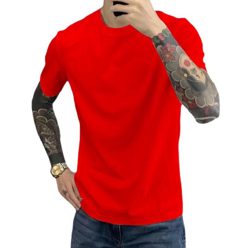 Men's Solid Color Crewneck Short Sleeve T-Shirt