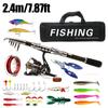 Telescopic Sea & Freshwater Spinning Rod and Reel Set for Cross-Border Travel Fishing