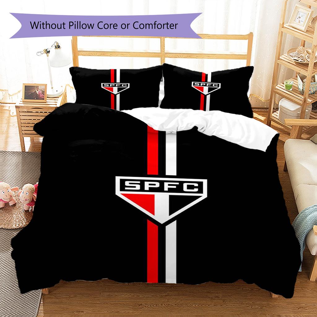 São Paulo Pattern Bedding Set Quilt Cover Pillowcase Home Decor Gift (1 * duvet cover + 2 * pillowcase, without core)