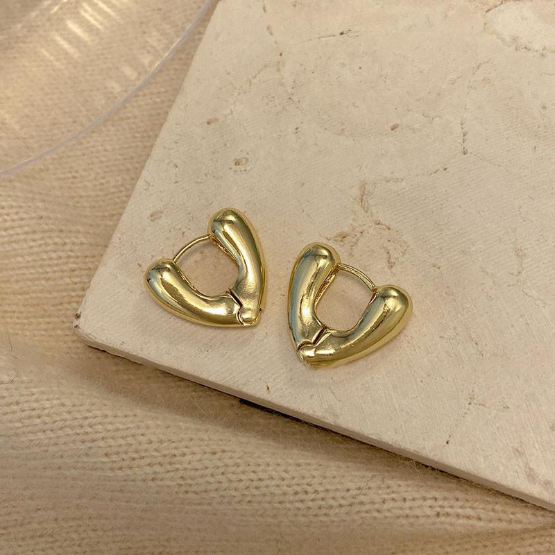 Hollow Love Heart Geometric Earrings For Women Girls Minimalist Elegant Classic Ear Buckle Wedding Bride Jewelry Gifts