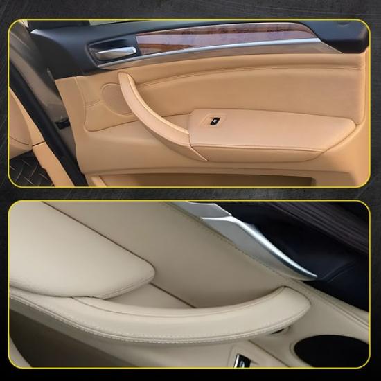 3Pcs Interior Door Pull Handle Cover Trim Beige For BMW X5 F15 X6 F16 2014-2018