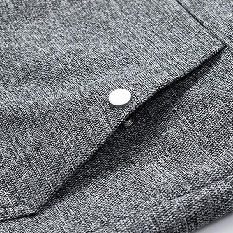 ROMON Men's Spring Autumn Solid Lapel Jacket