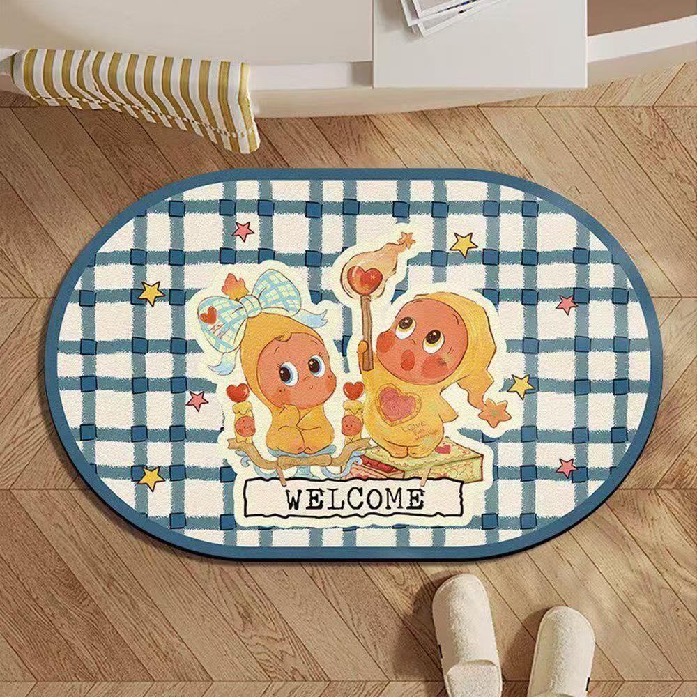 Cartoon Star Non-Slip Soft Bathroom Mat - Water-Absorbing Diatom Floor Pad 30*40 Diatom Mud