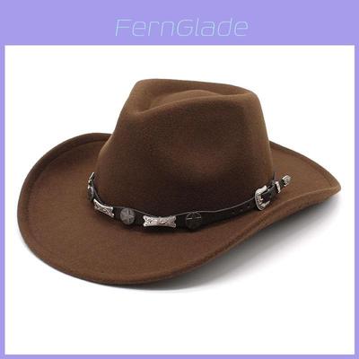 Wool Felt Western Cowboy Hat With Large Brim For Outdoor Travel And Gift For Men Women