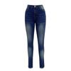 Damebukser Multi-lomme jeans med avslappet passform Stretch denimbukser med lommer Bukser