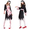 Halloween Black Vampire Zombie Costume, Nun Priest Zombie Character Uniform Stage Costume
