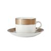 Shangqi Ceramic Coffee Cup and Saucer Set, Gold Rim