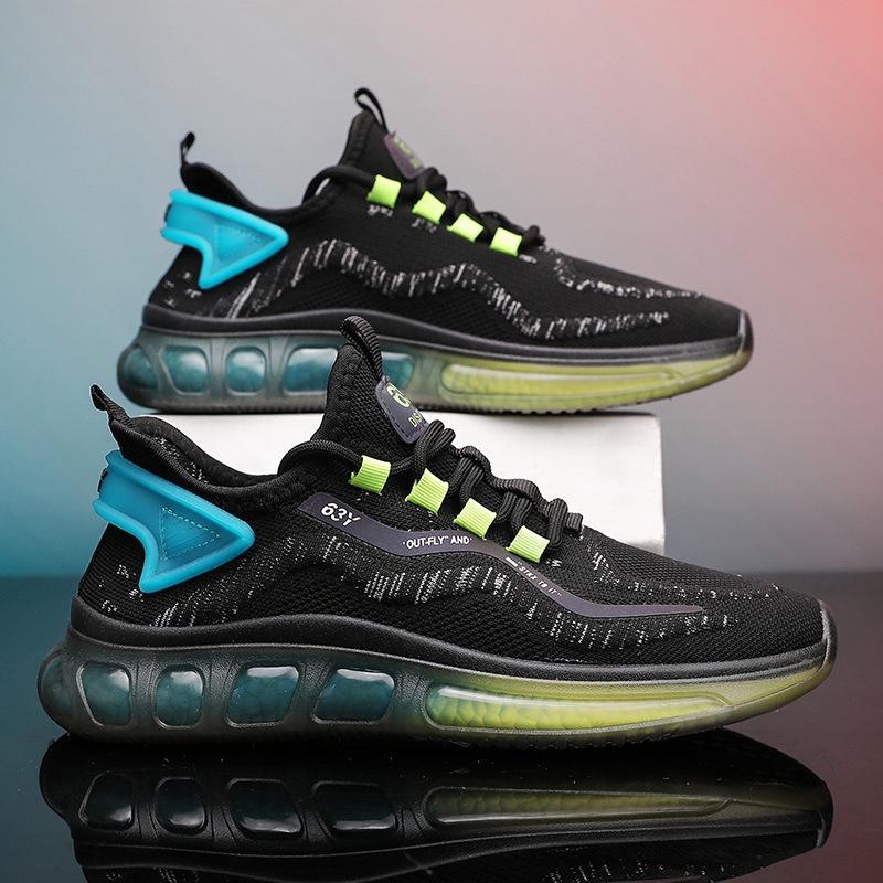 Sales Spring New Running Shoes Jelly Sole Casual Men's Flying Mesh Surface Breathable Casual Men's Shoes