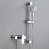 Chrome Brass Simple Shower Set Wall Mounted Hot Cold Water Mixer Faucet Shower Lift Shower Faucet Handheld Shower Set