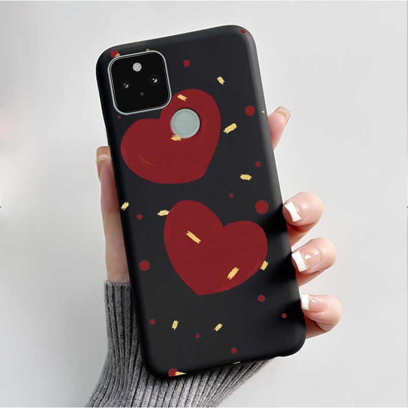 Silikonhülle für Google Pixel 5 Pixel 5A Pixel5 Pixel5A Weiche Abdeckung Luxus Mode Schmetterlingsblumen Bemalt Schwarz Handyhülle