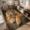 3D Tiger Pattern Area Rug Soft Flannel Floor Mat for Living Room, Bedroom Carpet, Sofa Coffee Table Floor Mat, Decorative Rug