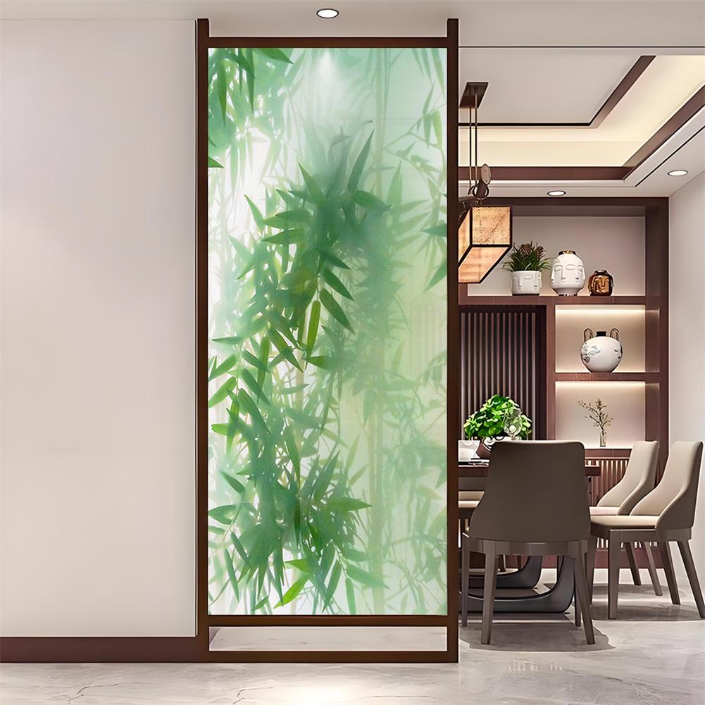 

Privacy Window Film Plant Leaves Style Decorative Static Cling Stained Glass Window Sticker for Home Decor 53 (as the picture,40x100cm WxH)