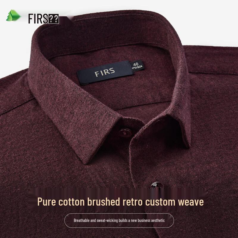 FIRS Men s 100% Cotton Twill Brushed Long-Sleeve Shirt 40