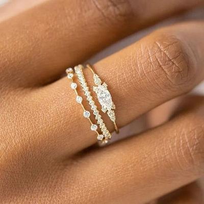 Neue INS Gold Farbe Edle Trend Dainty Ringe Für Frauen Eintrag Lux Zirkon Midi-Finger-Ringe Für Mädchen Jahrestag schmuck KAR229
