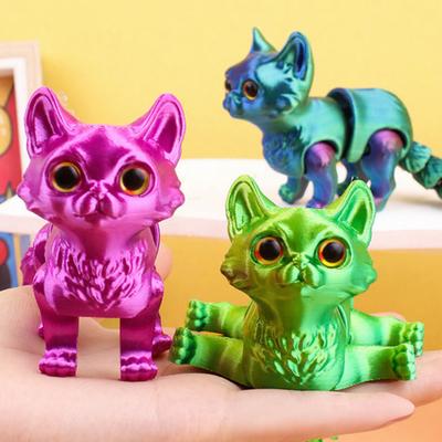 3D-gedrucktes Katzenspielzeug Stressabbau Simulations-Katzenspielzeug Gelenktes Tier Fidget-Spielzeug Desktop-Haustiermodell Büro Schreibtisch Dekoration Ornament