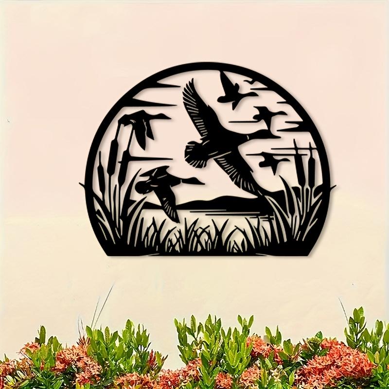 Rustic Duck Hunting Metal Wall Art Outdoor Patio Fence Decor Christmas Gift