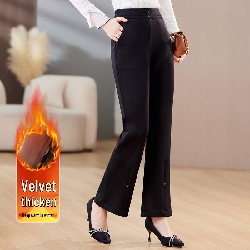 

Past Women s Plus Velvet Micro Flare Casual Pants 4XL