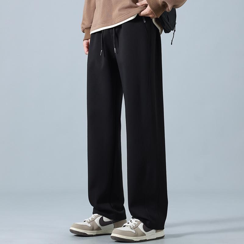 Pants Men's Spring and Autumn New Sports Wide-leg Pants Loose Drape Straight High-waisted Sweatpants Fashionable Solid Color Casual Trousers