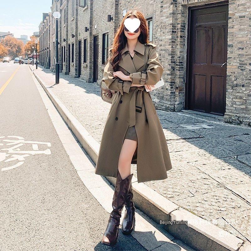 French Style Waist-Cinching Trench Coat for Women - New 2025 Spring/Autumn Collection