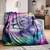1Pc Cosmic Lion Majesty Flannel Blanket, Soft And Comfortable, Casual Warm, Camping Travel, Christmas, Halloween Xmas Gift. G1321