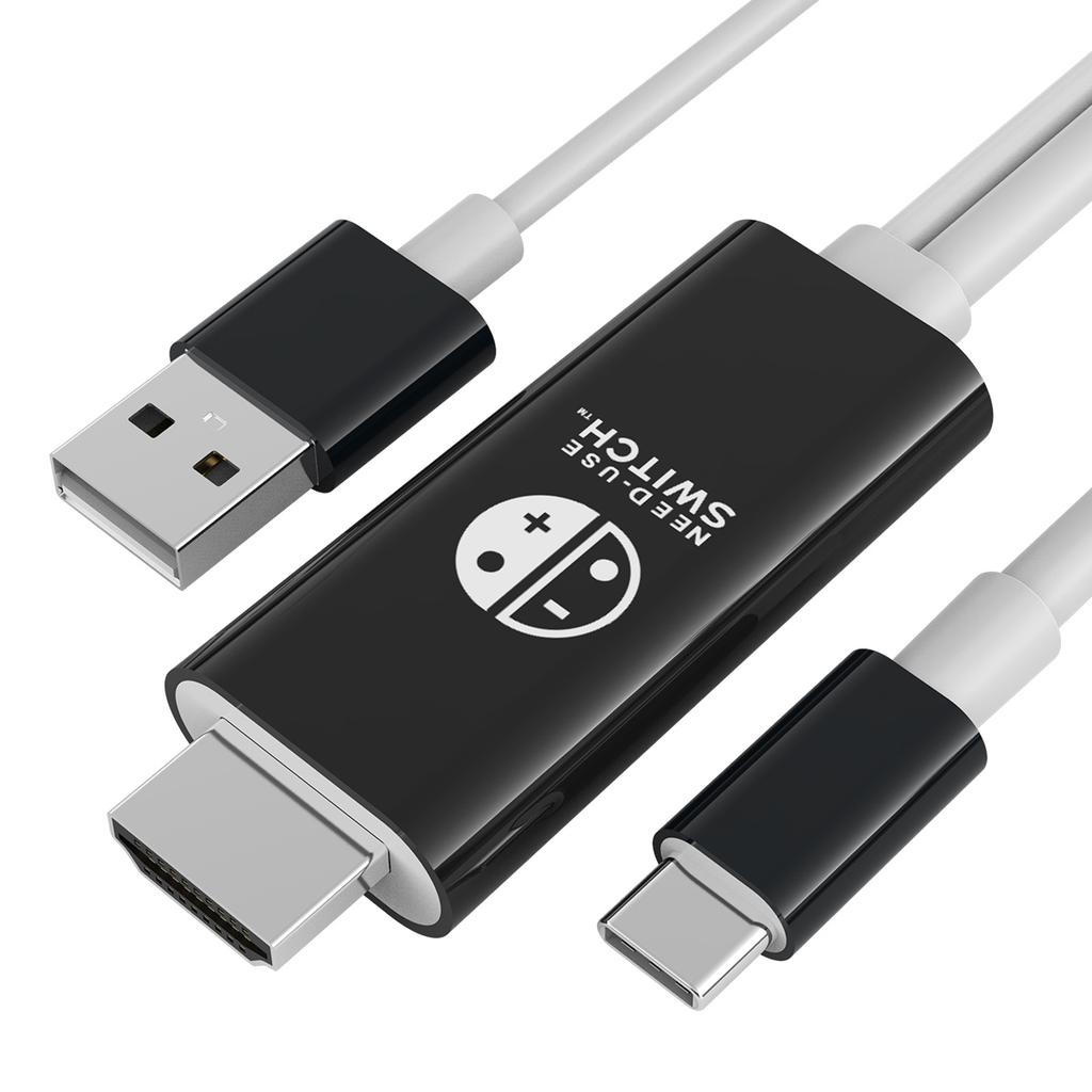Type C to HDMI Cable 4K HD Adapter with 5V USB Charging for Switch OLED Steam Deck IMac IPad Pro Surface TV Dock