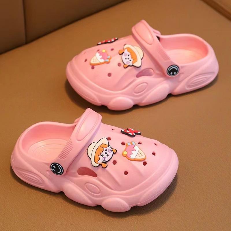 

Parent-Child Children s Summer Cartoon Closed-Toe Clogs for Boys and Girls, Large and Small Sizes, Non-Slip eva Tasteless 28-29/Inner Length19cm/a розовый