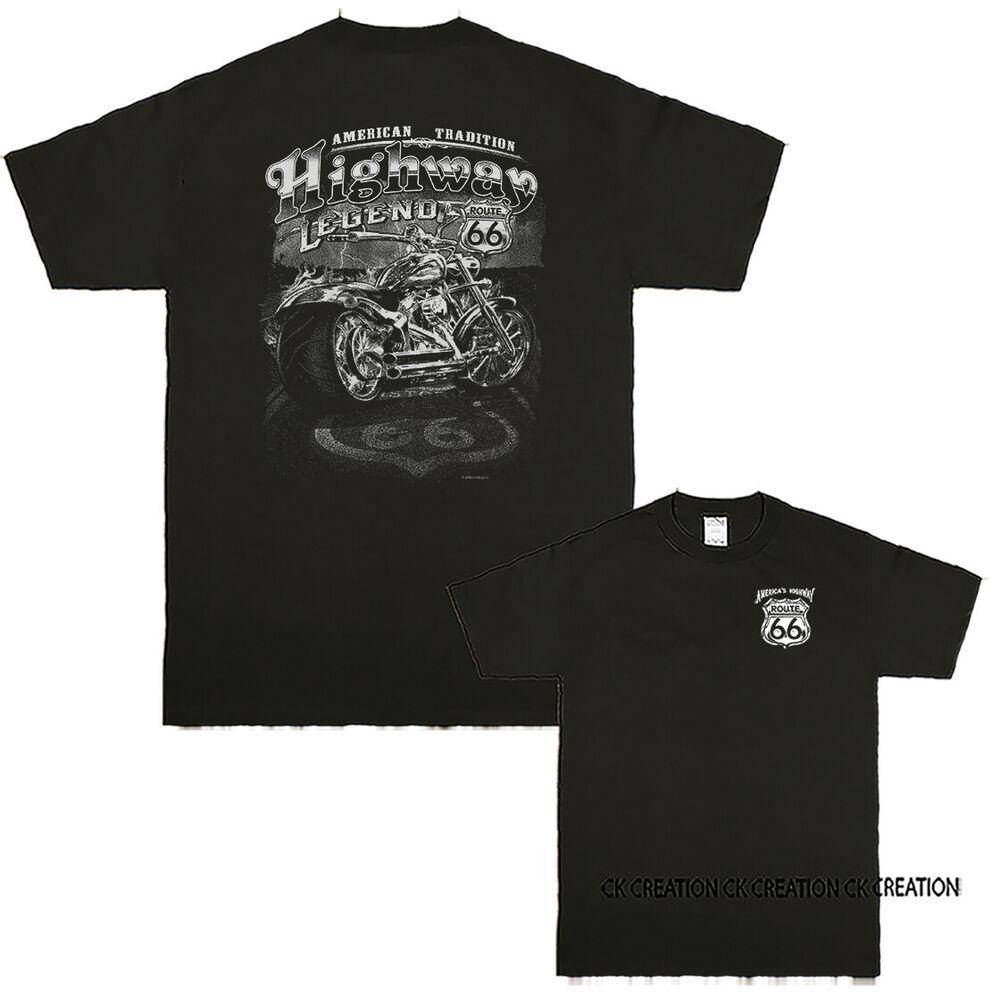 

Футболка унисекс с графикой Highway Legend Route 66 American Tradition Biker Motorcycle