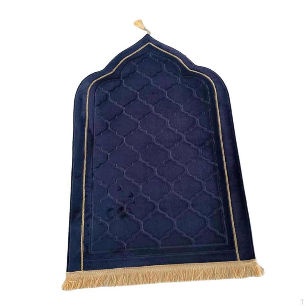 Islamic Prayer Rug Travel Portable Home Floor Embossing Worship Kneel Carpet