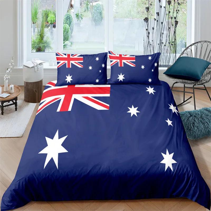 National Flag Duvet Cover Set King Size Creative American Flag Bedding Set For Teens Adults Microfiber Single Double Quilt Cover