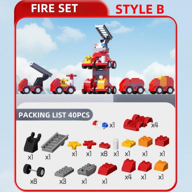 Non-Toxic Large Particle Building Blocks Car Engineering Traffic Vehicle Excavator Assemble Education Children Toy Diy Bricks Toy