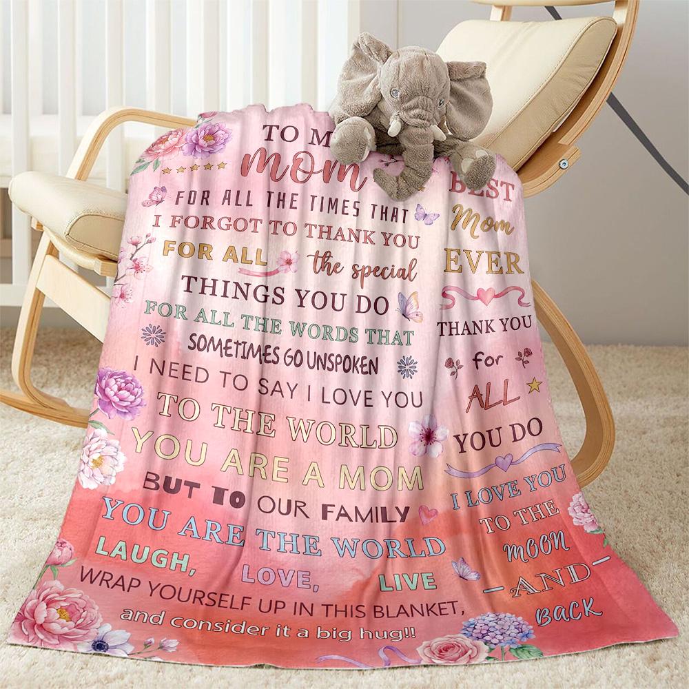 World's Best Mom Ever Flannel Blanket-Soft and Suitable for Sofas,Beds,Offices,Travel,All Seasons,Great Gift for Holidays and Birthdays.