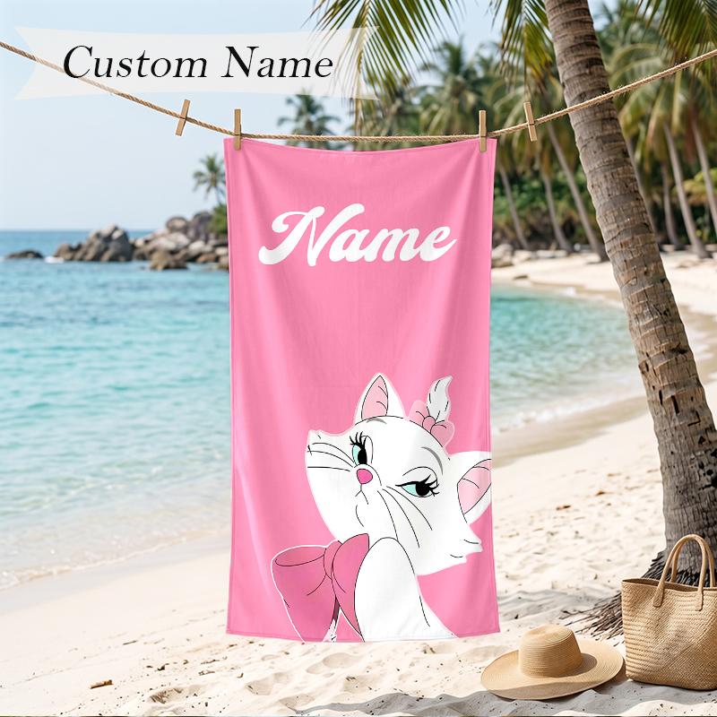 Marie Custom Name Printed Beach Towel Personalized Soft Towel For Swimming Beach Travel