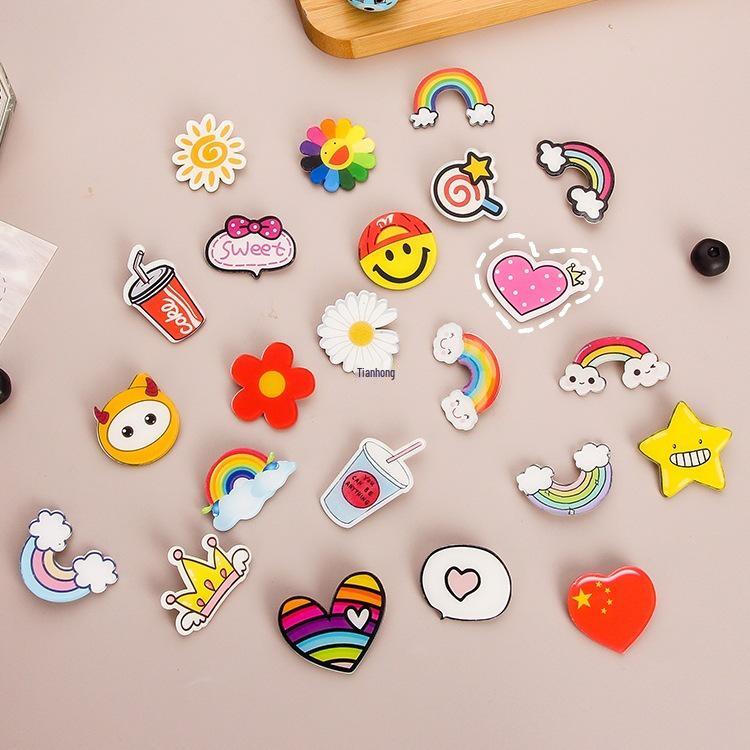 Colorful Cartoon Rainbow Acrylic Brooch Pin for Bags and Clothes
