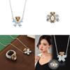 Bear Velvet Highend Necklace And Ring Set With Sparkling Gemstone Details For Ladies