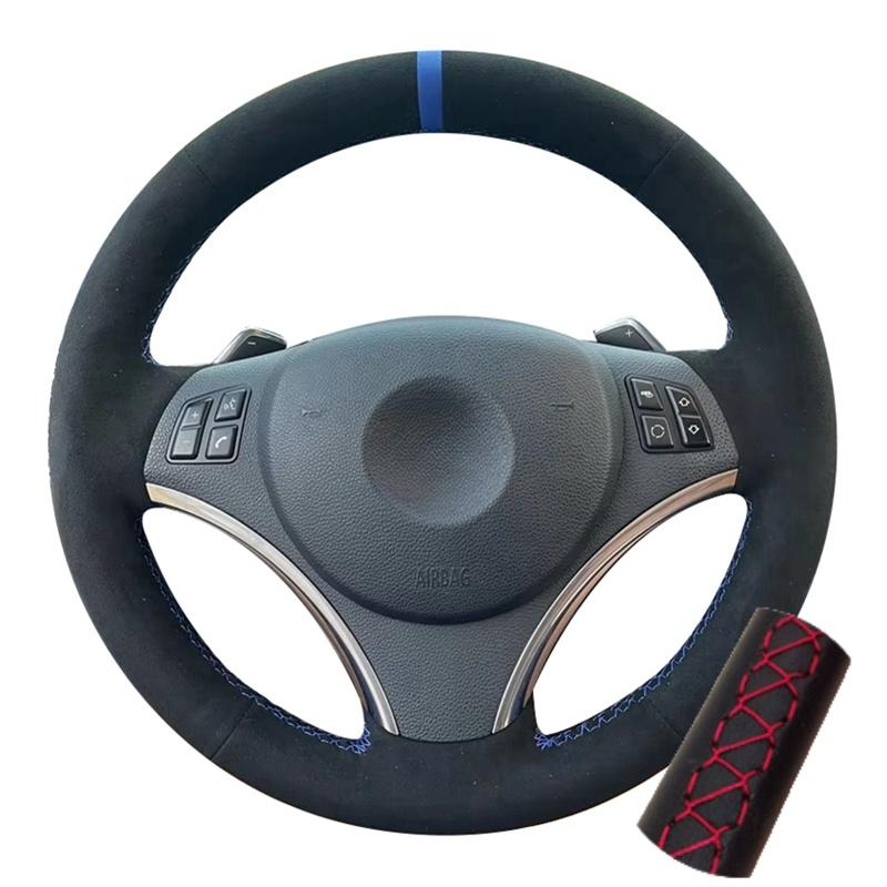 Car Steering Wheel Cover Black Suede Leather For BMW E90 325i 330i 335i E87 120i 130i 120d (No Drum kits )