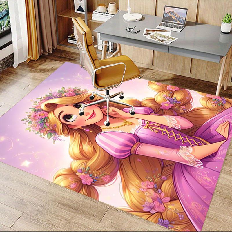Princess Floral Crown Carpet For Playroom Bedroom Living Room Sofa Home Decorkids Game Area Rug Nonslip Floor Mat