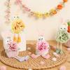 Cartoon Easter Bunny Ornament Soft Plush Easter Bunny Doll  Tabletop Decoration