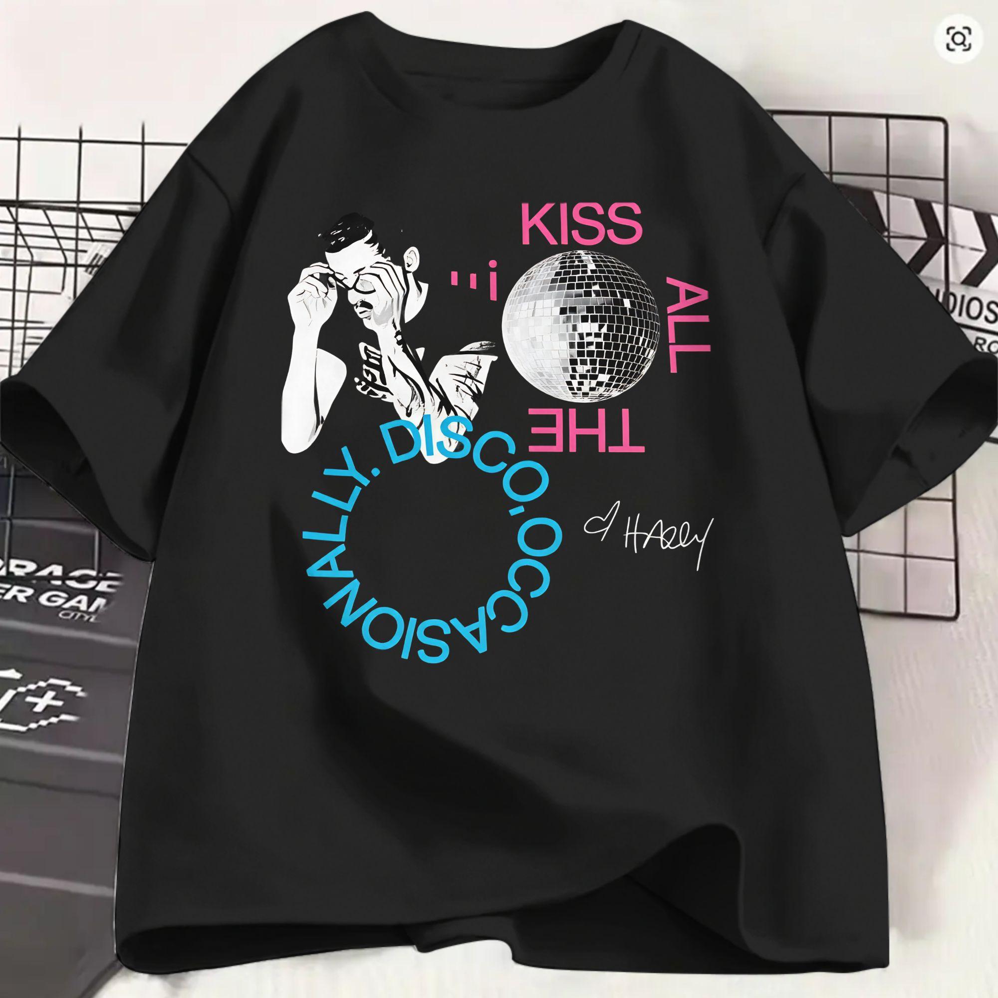 Streetwear T Shirt Summer Kiss All The Time Fashion T Shirts Harrys Styles 2026 100 Cotton Tshirt For Unisex Y2k Retro Clothes S